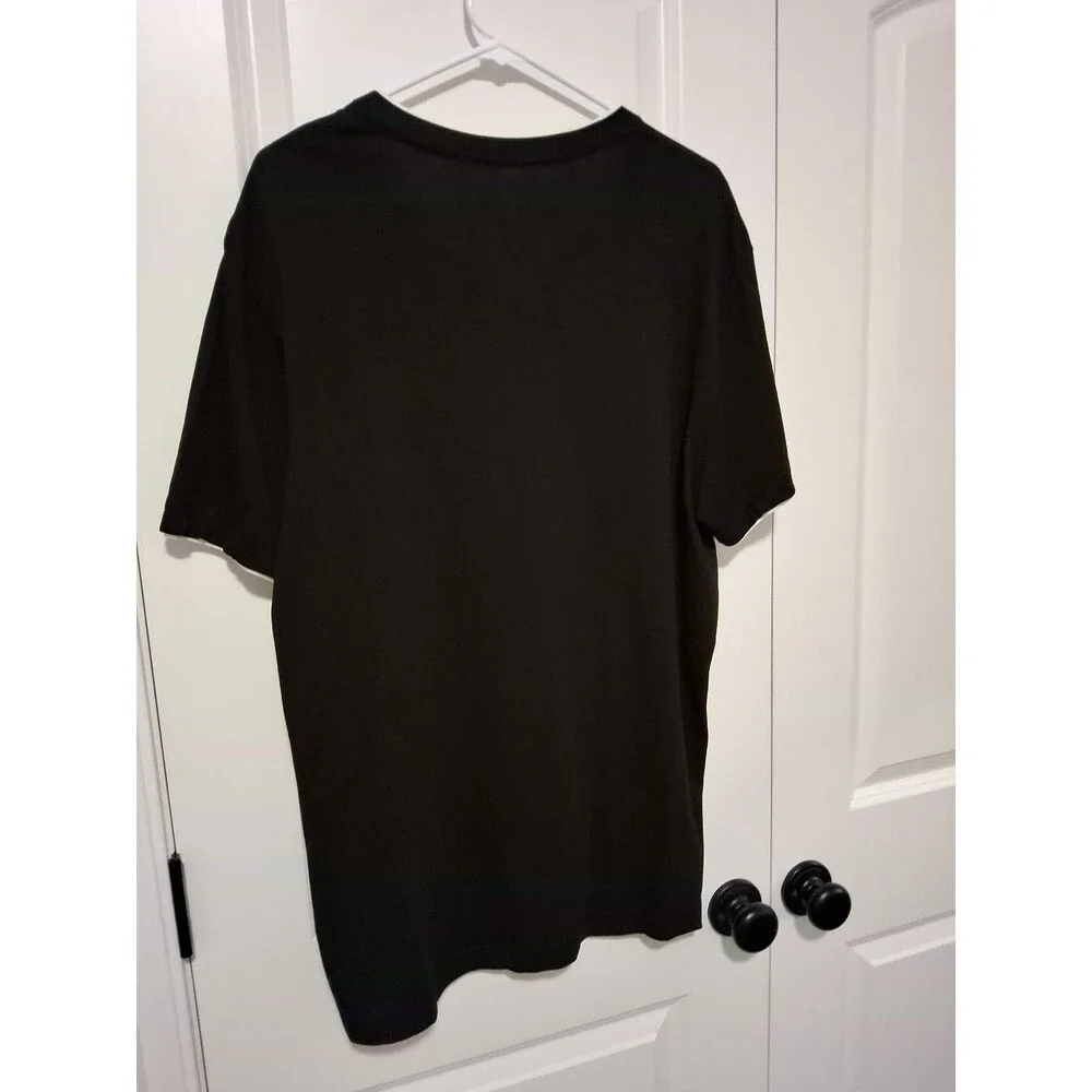 NWT Guess Men's Armin V-Neck Casual Tee, Black w/White Trim, Size XL, New w/Tags - Picture 12 of 16